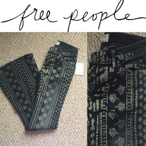 Free people patterned flare jeans