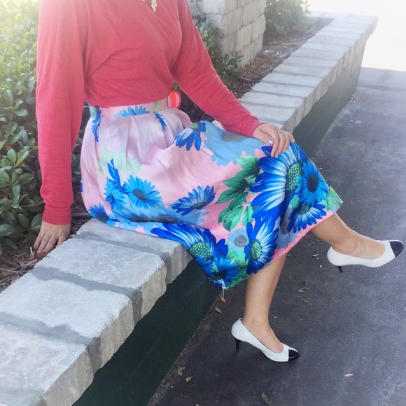 A Line Floral Midi Skirt