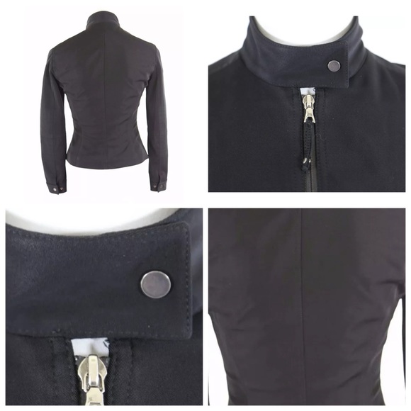 DO NOT PURCHASE DAMAGED Elie Tahari Black Stretch Moto Jacket - Picture 4 of 4