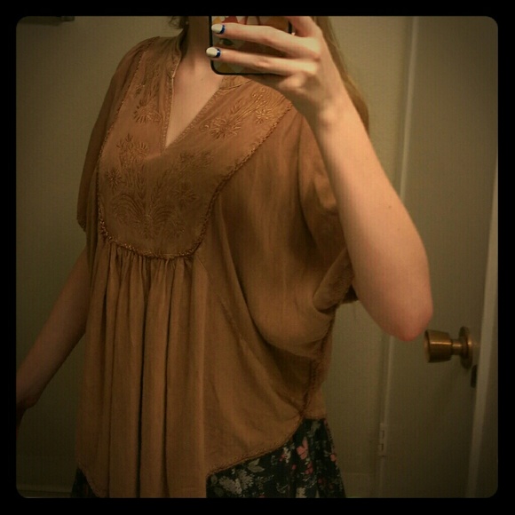 Boho Style brown flowing top
