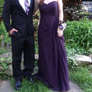 Purple prom dress.