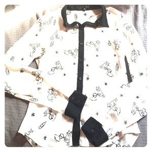 Talula wine and cats button-down! AMAZING 🐱🍷🐱🍷