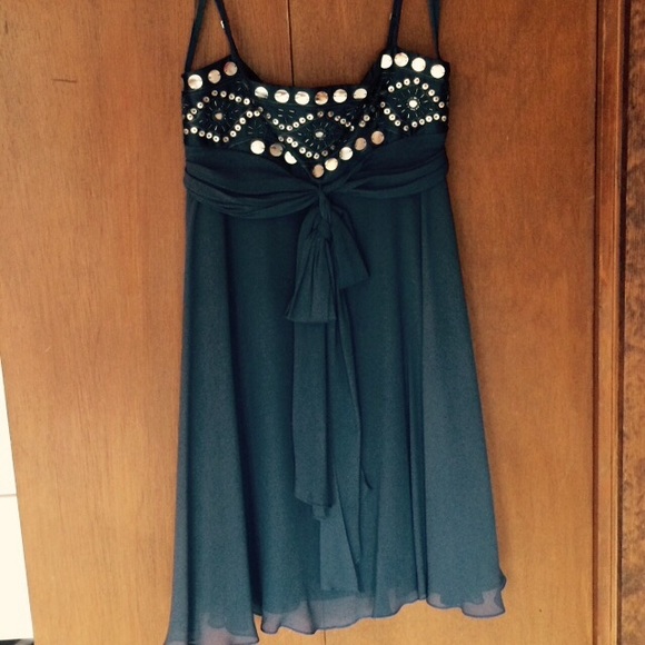 Robe Cocktail BCBG MAX AZRIA Noire à Paillettes - Sans Bretelles - Taille 10 - Neuf Avec étiquettes
