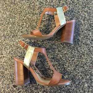 Kelsi Dagger Brown Leather Heeled Sandals