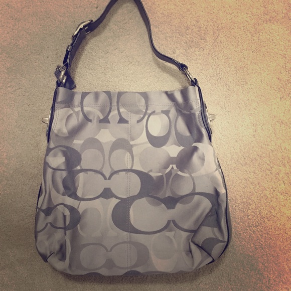 Grey Coach Shoulder Tote