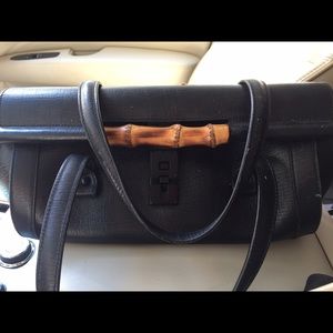 Authentic Gucci leather black satchel