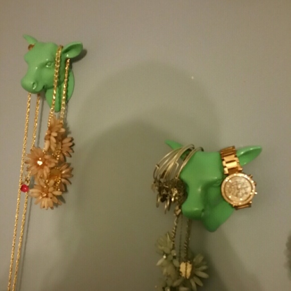 SOLD 2 Teal cow wall hangings