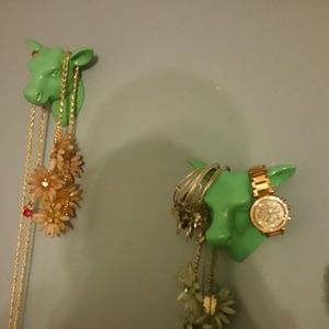 SOLD 2 Teal cow wall hangings