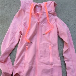 Lululemon pink hoodie with orange accents! Perfect