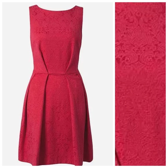 ‼️LAST CALL PRICE FIRM Coral Pink Jacquard Dress - Picture 2 of 4