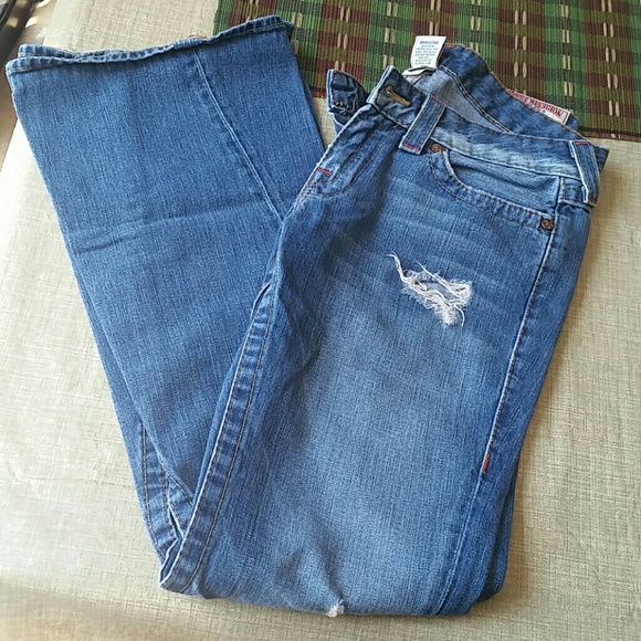 True Religion Joey distressed flare denim jeans