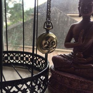 Moon Face Clock Necklace