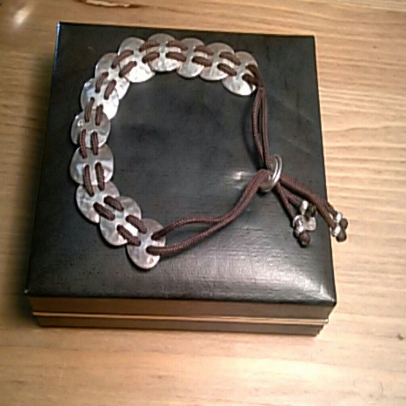 Silpad button up sterling silver and brown  B 2012