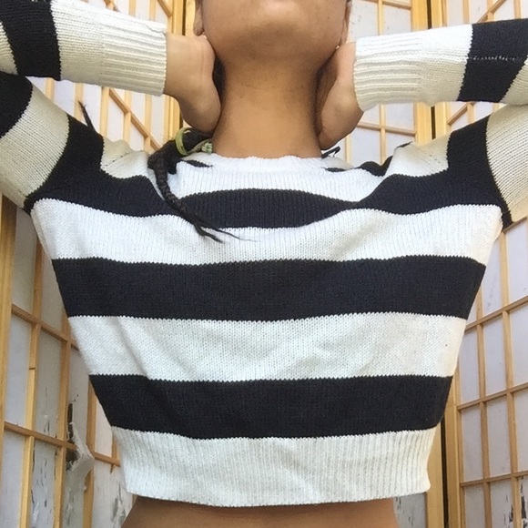 Black and white striped sweater