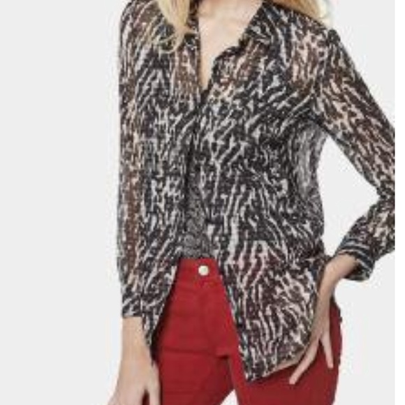 Kooples Sport Zebra Square Blouse