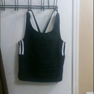 black adidas workout top