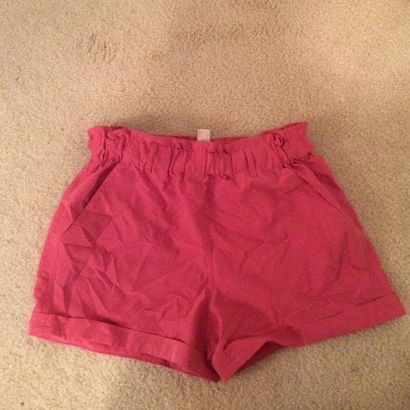 Dark pink/red high waisted shorts