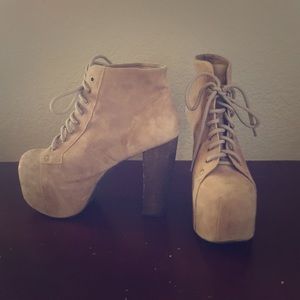 Jeffrey Campbell Suede Tan Booties