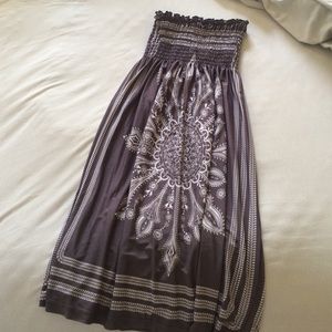 Knee length strapless dress