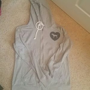 Grey zip up hoodie