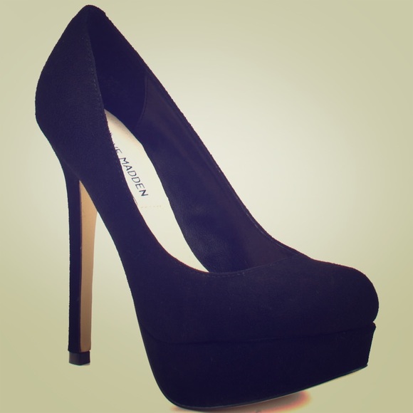 SOLD Steve Madden Bevv Black Suede Heels