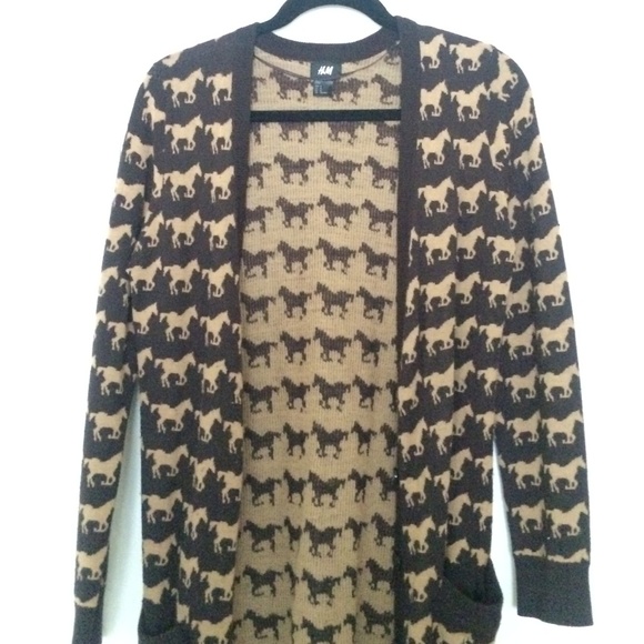Horse print boyfriend cardigan