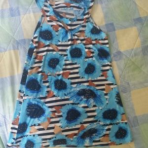 Blue floral semi dress top