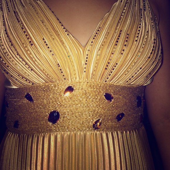 Gold prom dress