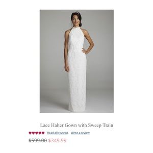 Lace Halter Gown with Sweep Train👰🏼