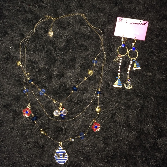 Betsy Johnson bundle necklace and earrings