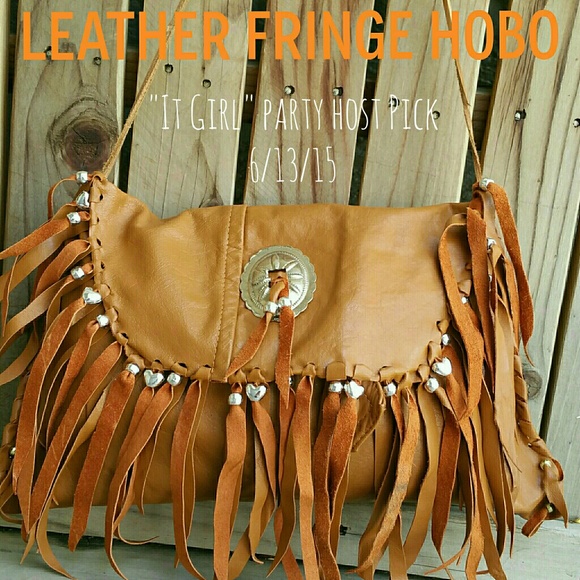 Handmade Handbags - "It Girl" Party HP Handmade Tan Leather Fringe Bag