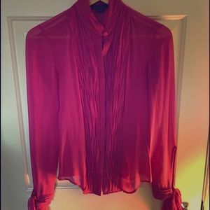 Armani Exchange Hot Pink Button Up Blouse