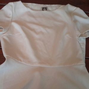 White silk peplum