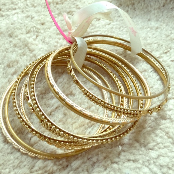 Gold 11 pieces bracelet set