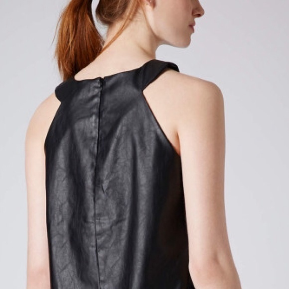 Topshop faux leather top