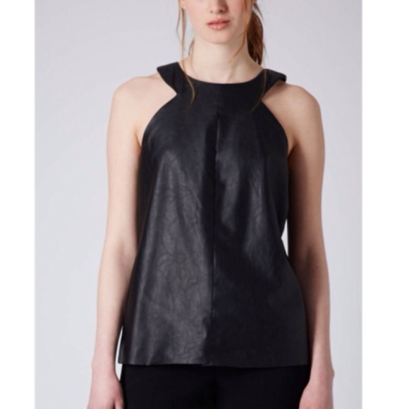 Topshop faux leather top - Picture 2 of 4