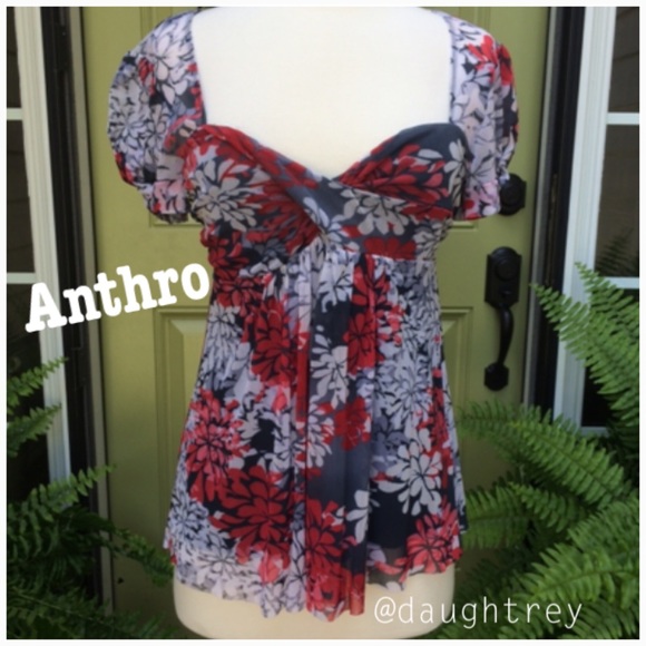 Anthropologie Tops - Anthropologie Faux Wrap Top