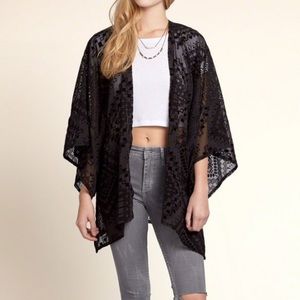 Black lace kimono boho, hippie