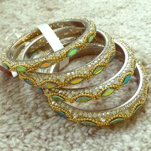 Gold 4 pieces bracelet set