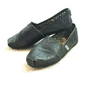 Black sparkly Tom's