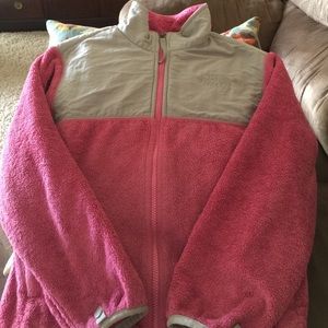 Youth Girls Pink/Grey North Face Fleece