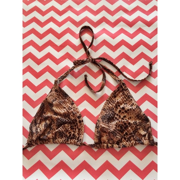 Snake Skin Print Bikini Top