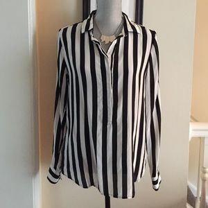 Vertical stripes silk blouse