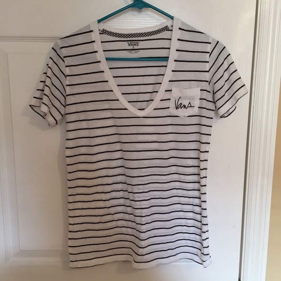 Black and white striped vans tshirt