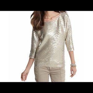 WHBM Chevron Sequin top