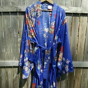 Real Japanese yukata kimono purple cherry cosplay