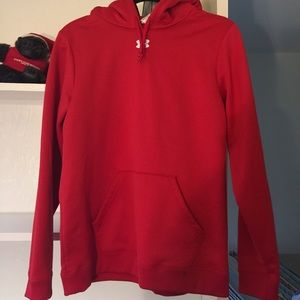 Fleece under armour hoodie pure red