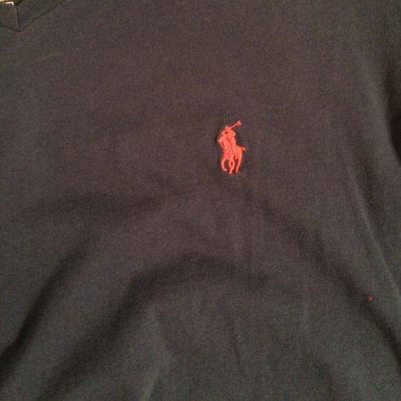 Navy blue V neck