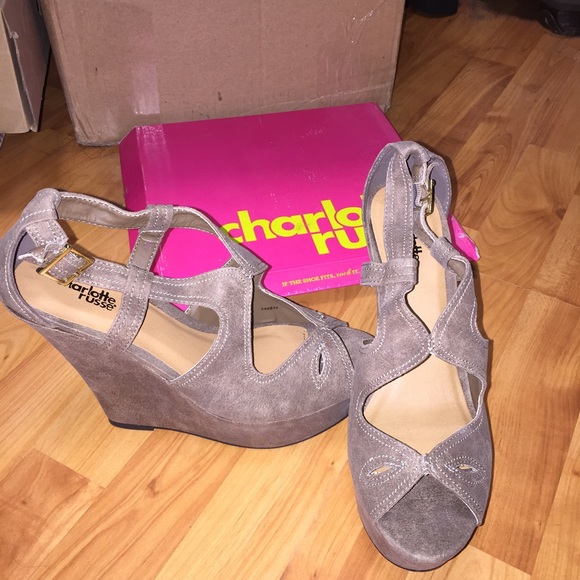 Charlotte Russe Shoes - Tan wedges