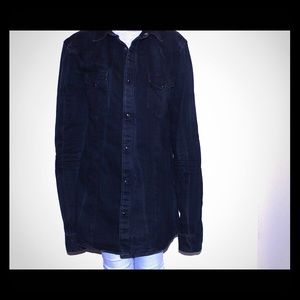 Long sleeve denim midnight blue jeans shirt. H&M